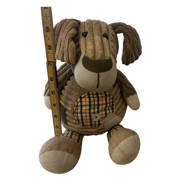Jellycat 9" Cordy Roy Puppy Dog Brown Patchwork Plaid Stuffed Small Plush - Picture 2 of 8